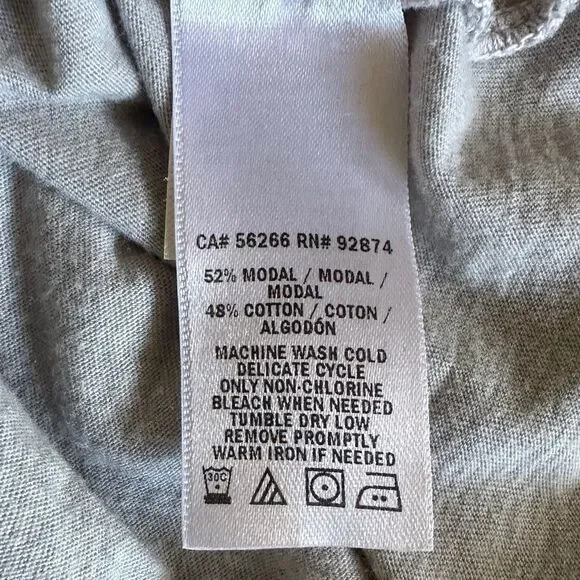 Splendid Classic V-Neck Tee Light Gray Short Sleeve Size S - Picture 6 of 9